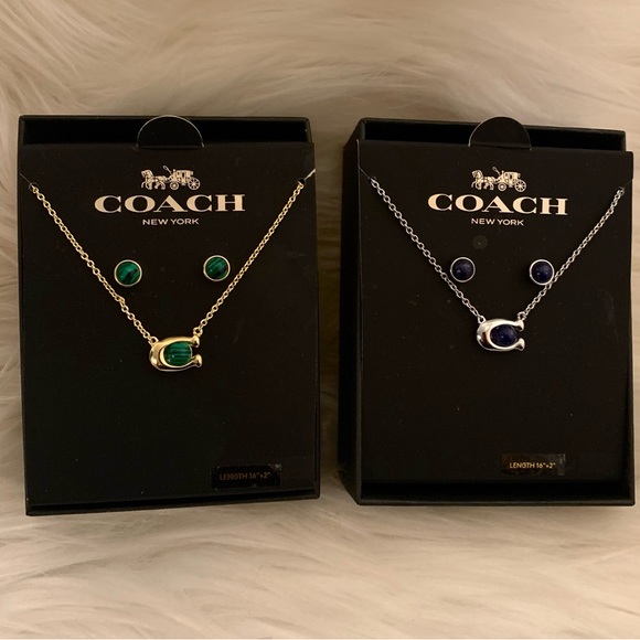 NWT Coach Necklace & Earrings Set’s 💙💚WINNER’S Choice- Bid to win!! - Picture 11 of 13